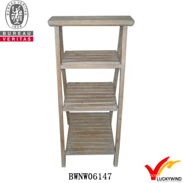 3 Tier Display Vintage Massivholz Wide Ladder Shelf